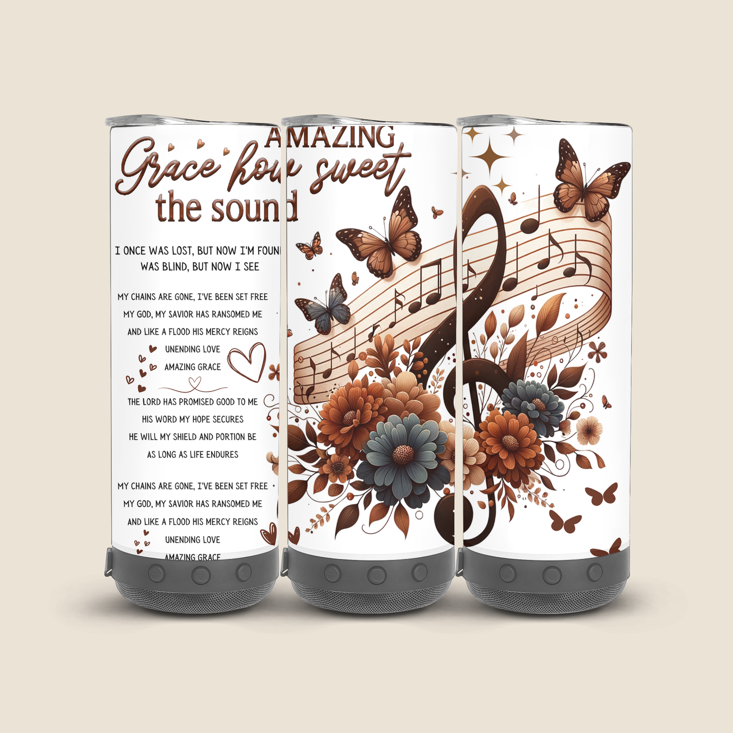 Amazing Grace 20 Oz Bluetooth Speaker Tumbler