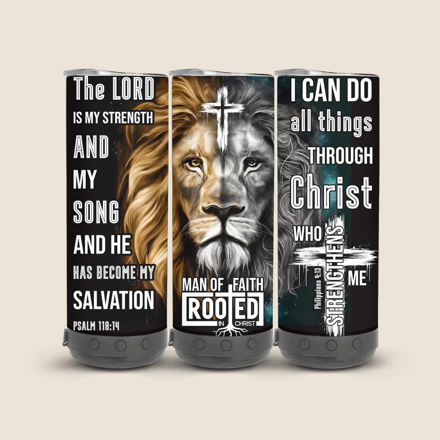 Man of Faith 20 oz Bluetooth Speaker Tumbler