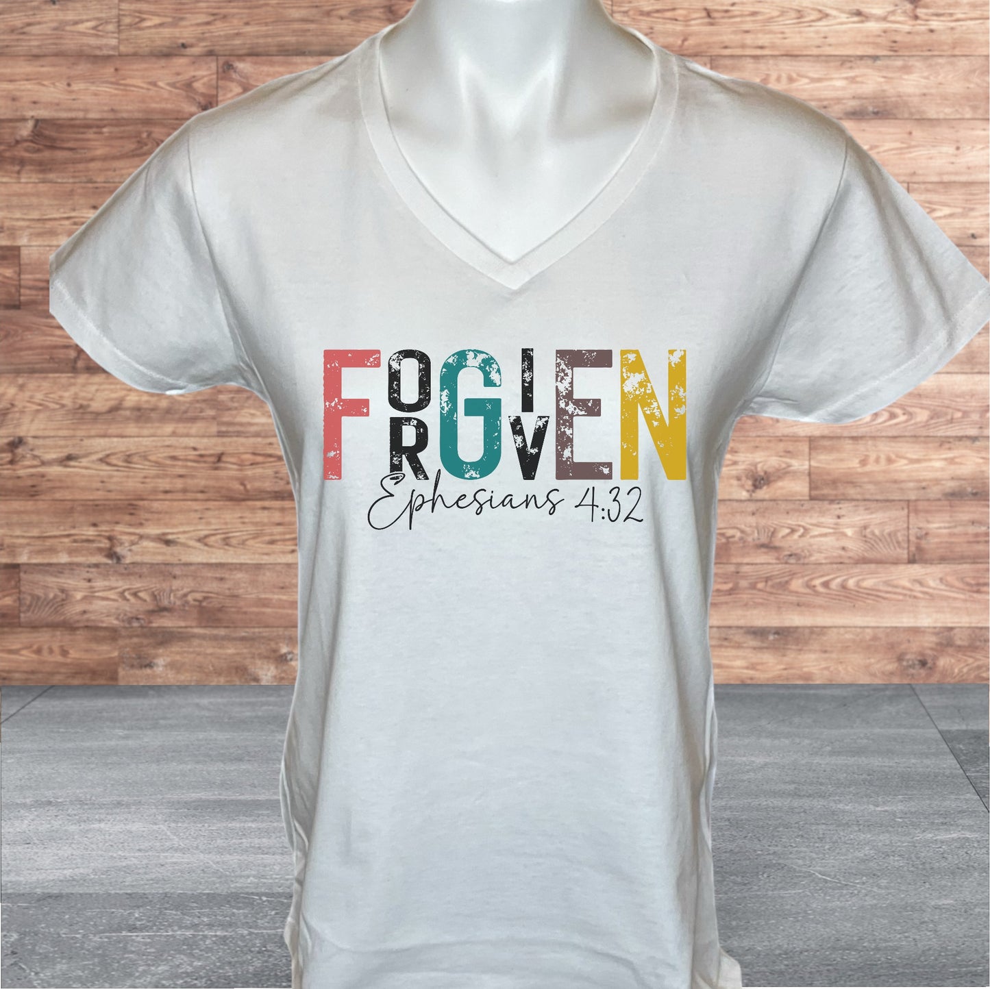 Forgiven White V- Neck